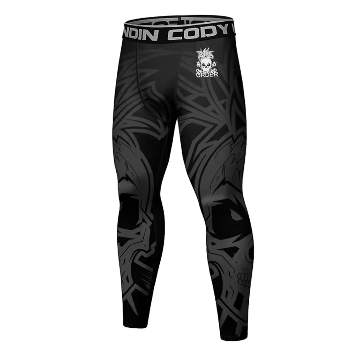 Black Skull Premium Compression Spats for BJJ, MMA, Wrestling, CrossFit, Yoga, Running, Cycling, and More - MADE TO ORDER 2 WEEK DISPATCH