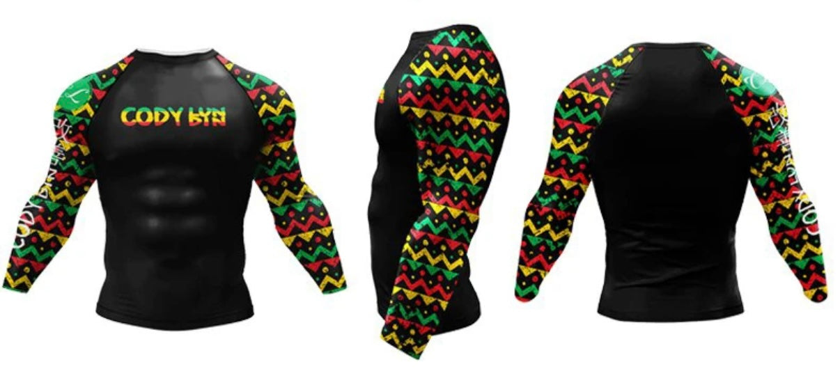 Reggae Premium BJJ / MMA Rash Guard - LONG & SHORT SLEEVE VARIATIONS - MADE TO ORDER 2 WEEK DISPATCH