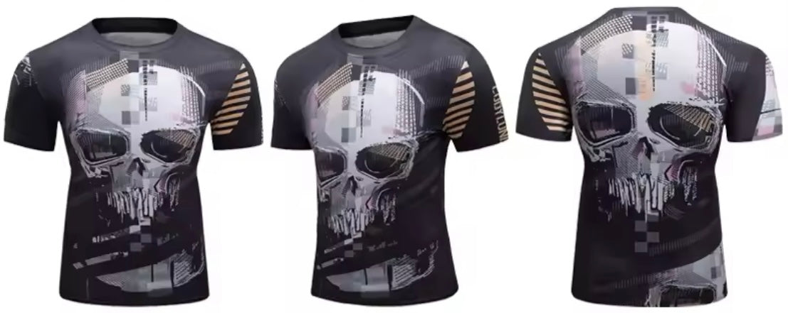 Skull Premium BJJ / MMA Rash Guard - LONG & SHORT SLEEVE VARIATIONS - MADE TO ORDER 2 WEEK DISPATCH