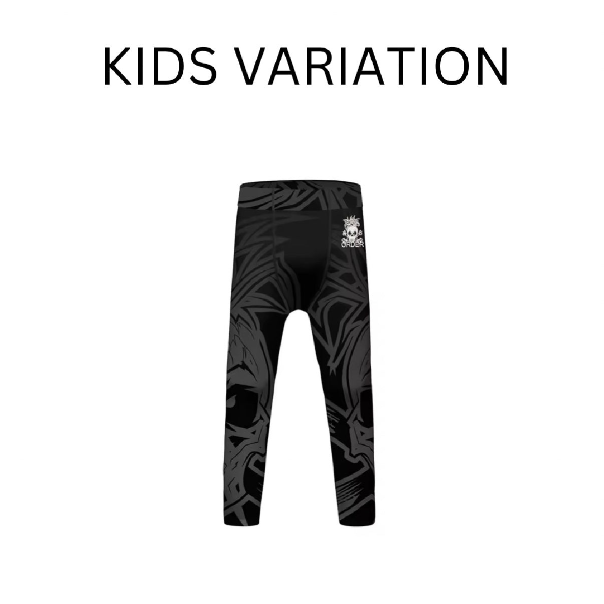 Black Skull Premium Compression Spats for BJJ, MMA, Wrestling, CrossFit, Yoga, Running, Cycling, and More - MADE TO ORDER 2 WEEK DISPATCH