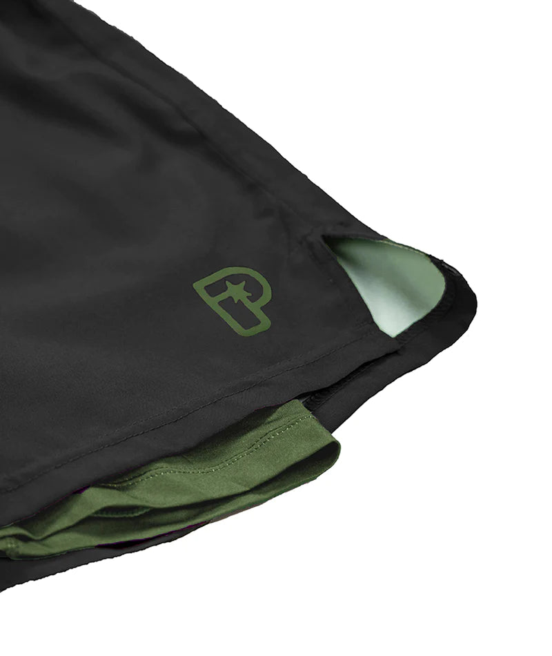 Progress Jiu Jitsu Academy Plus Hybrid Shorts - Black/Green