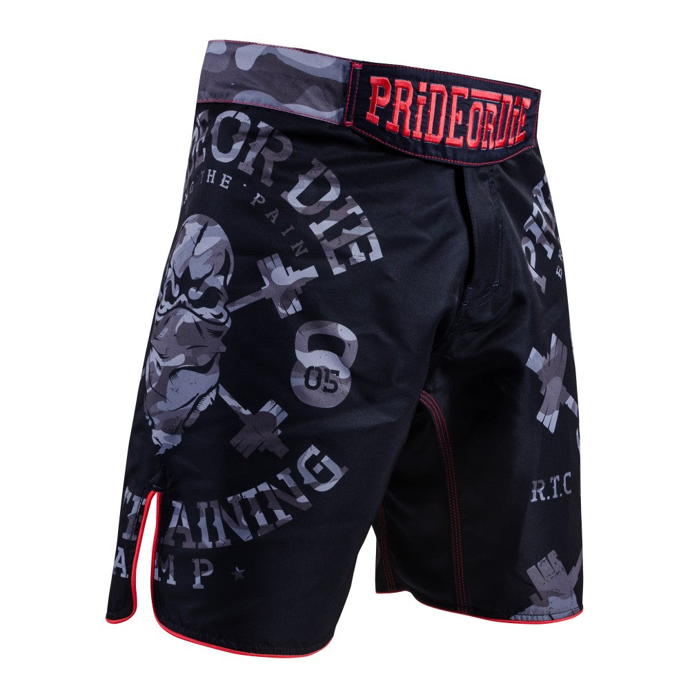 Pride or Die MMA Black "Raw Training" Urban Fight Shorts