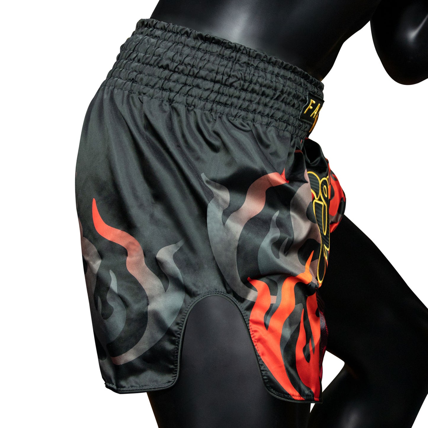 Fairtex Slim Cut Muay Thai Fight Shorts - Black Volcano