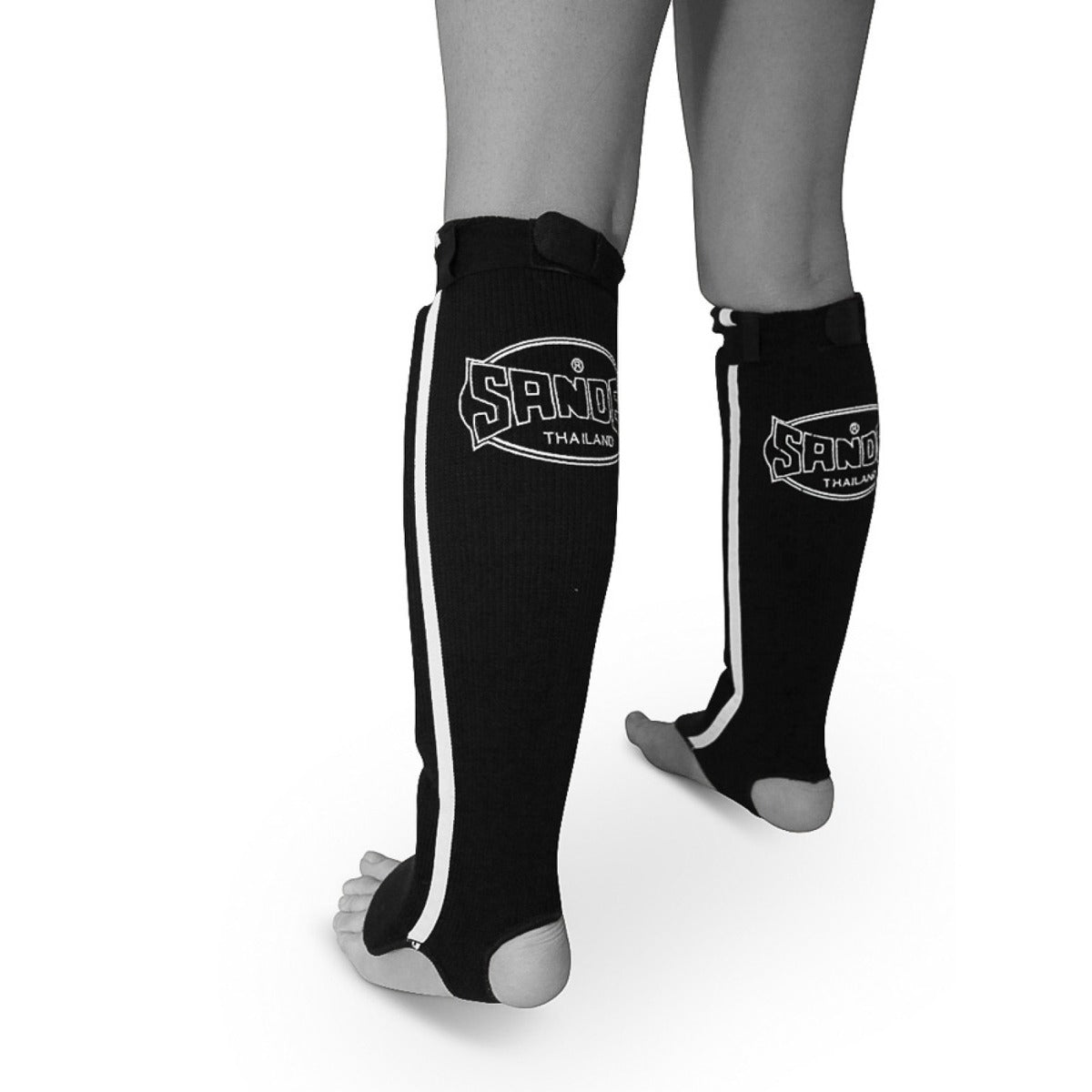 Sandee Competition Muay Thai Cotton Shin Pads - Black