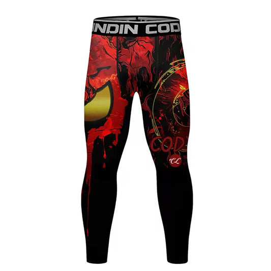 Red Skull Premium Compression Spats For BJJ, MMA, Wrestling, CrossFit, Yoga, Running, Cycling, and More - MADE TO ORDER 2 WEEK DISPATCH