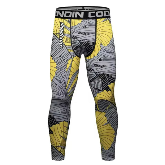 Grey & Yellow Premium Compression Spats For BJJ, MMA, Wrestling, CrossFit, Yoga, Running, Cycling, and More - MADE TO ORDER 2 WEEK DISPATCH