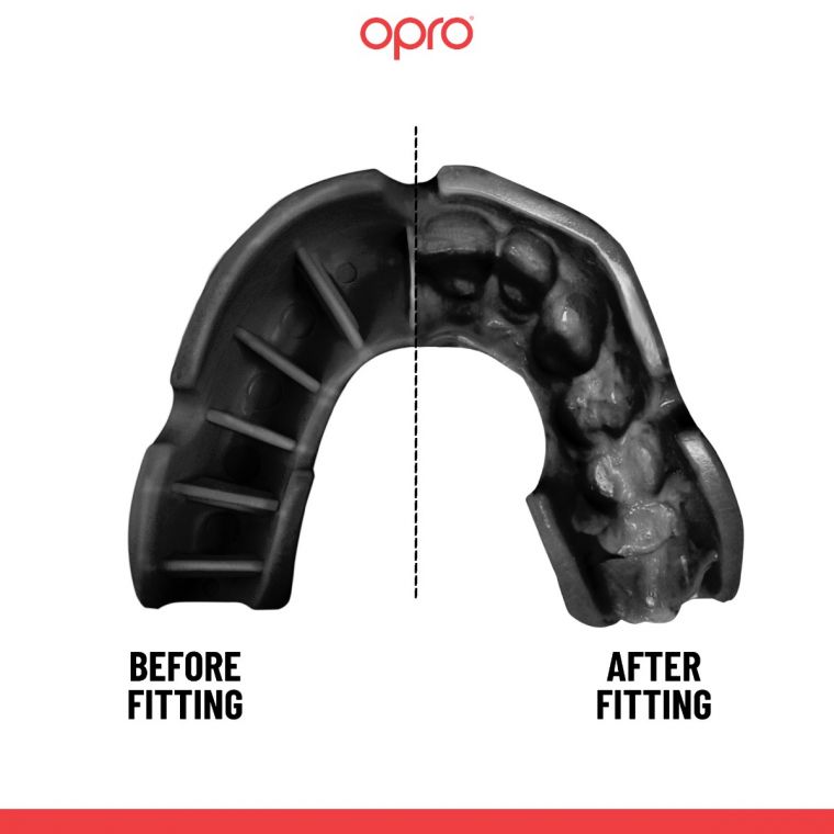 Opro UFC Adults Silver Self Fit Mouth Guard - Red