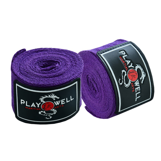 Boxing Elasticated Cotton Purple Hand Wraps  - 4M