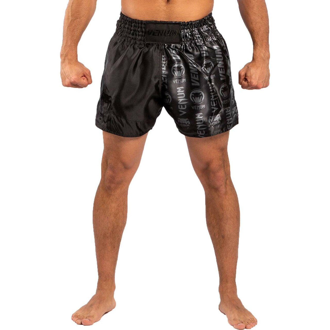 Venum Logos Muay Thai Fight Shorts - Black