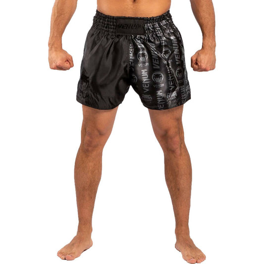 Venum Logos Muay Thai Fight Shorts - Black