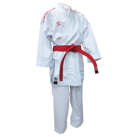 WKF Karate Adults Premier League Elite Kumite Uniform Red - 6oz