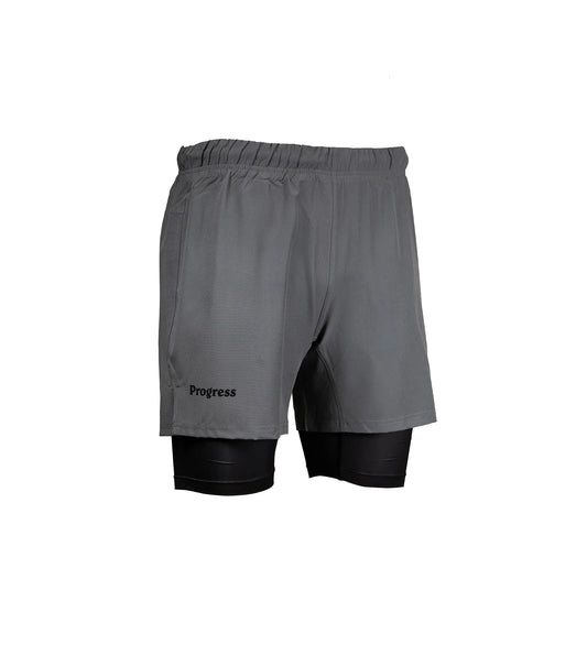 Progress Jiu Jitsu Academy Plus Hybrid Shorts - Grey