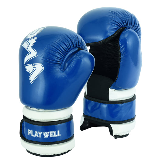 Semi Contact Elite Glossy Sparring Gloves: Blue