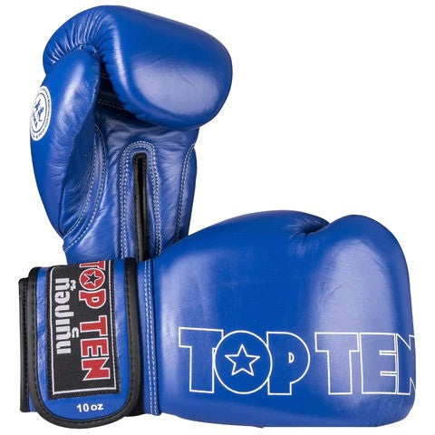 Top Ten Blue Muay Thai IFMA Approved Boxing Gloves  - 10oz