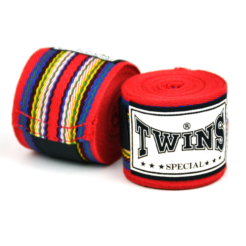 Twins Red Traditional Cotton Hand Wraps  - 5M