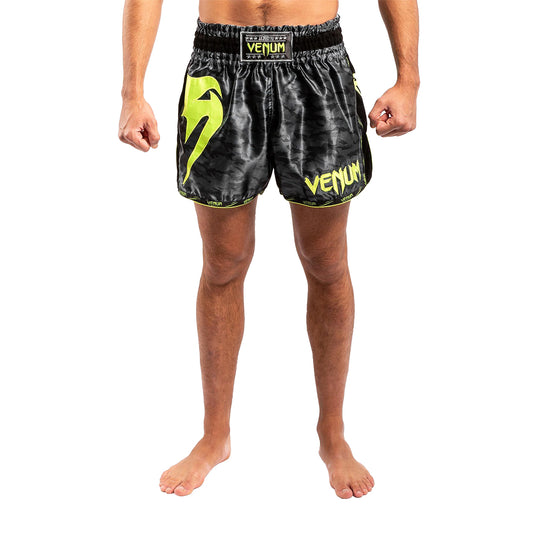 Venum Giant Camo  Muay Thai Fight Shorts - Black/Yellow