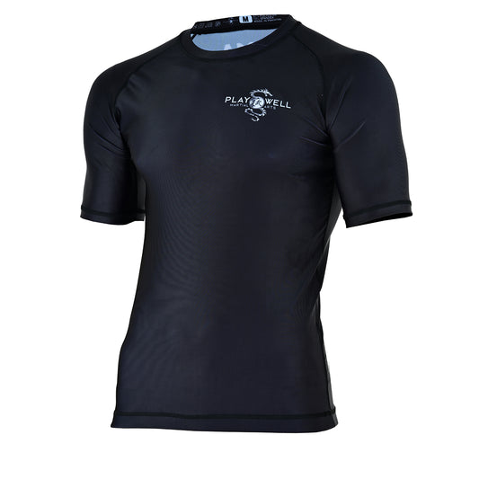 Playwell Black No Gi Short Sleeve Rash Guard