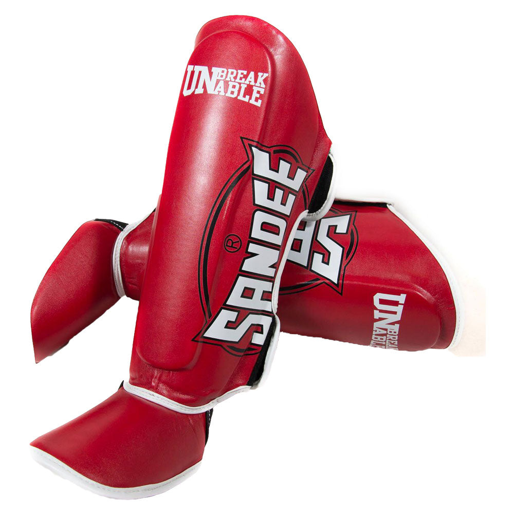 Sandee Kids Muay Thai Shin Guards  - Red