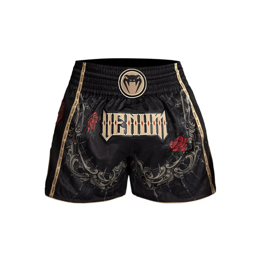Venum Santa Muerte 5.0 Muay Thai Shorts - Deep Black/Gold